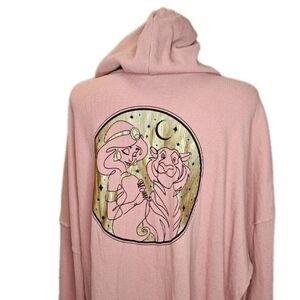 Disney Thermal Hoodie Full Zip Jacket Woman Plus 3X Pink Gold Princess Jasmine